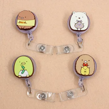

14 Styles Creative SAN-X Retractable Badge Reel High quality silicone Student Nurse ID Name Card Badge Holder Office Supplies