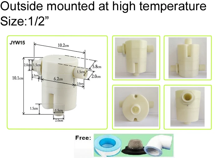 

Free Shipping 1/2" Outside mounted Automatic Float Valve Water Level Control Valve For Solar Water Tank Tower Pool