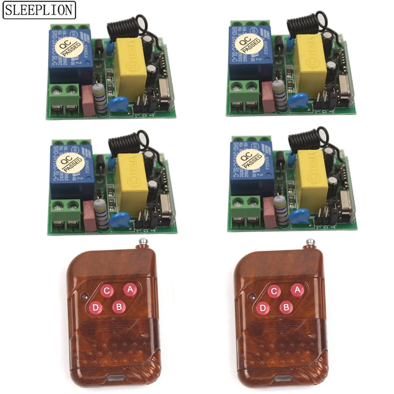 110V 220V 1CH RF Wireless Remote Switch Wireless Light Lamp LED Toggle switch 4 Receiver 123 Transmitter 315433MHz (2)