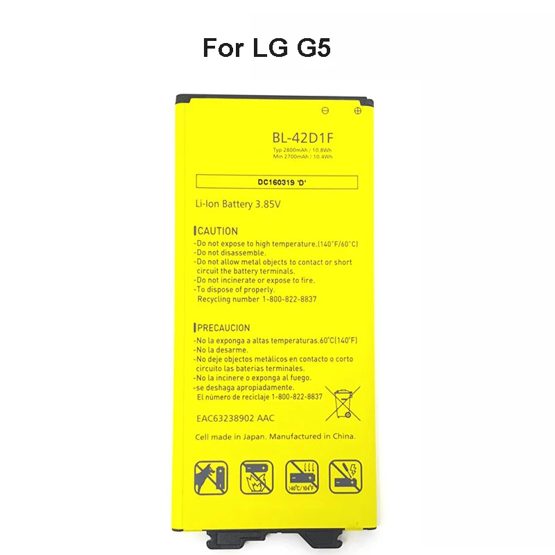 

Original BL-42D1F Battery For LG G5 2800mAh VS987 US992 H820 H840 H850 H830 H831 H868 F700S F700K H960 H860N LS992