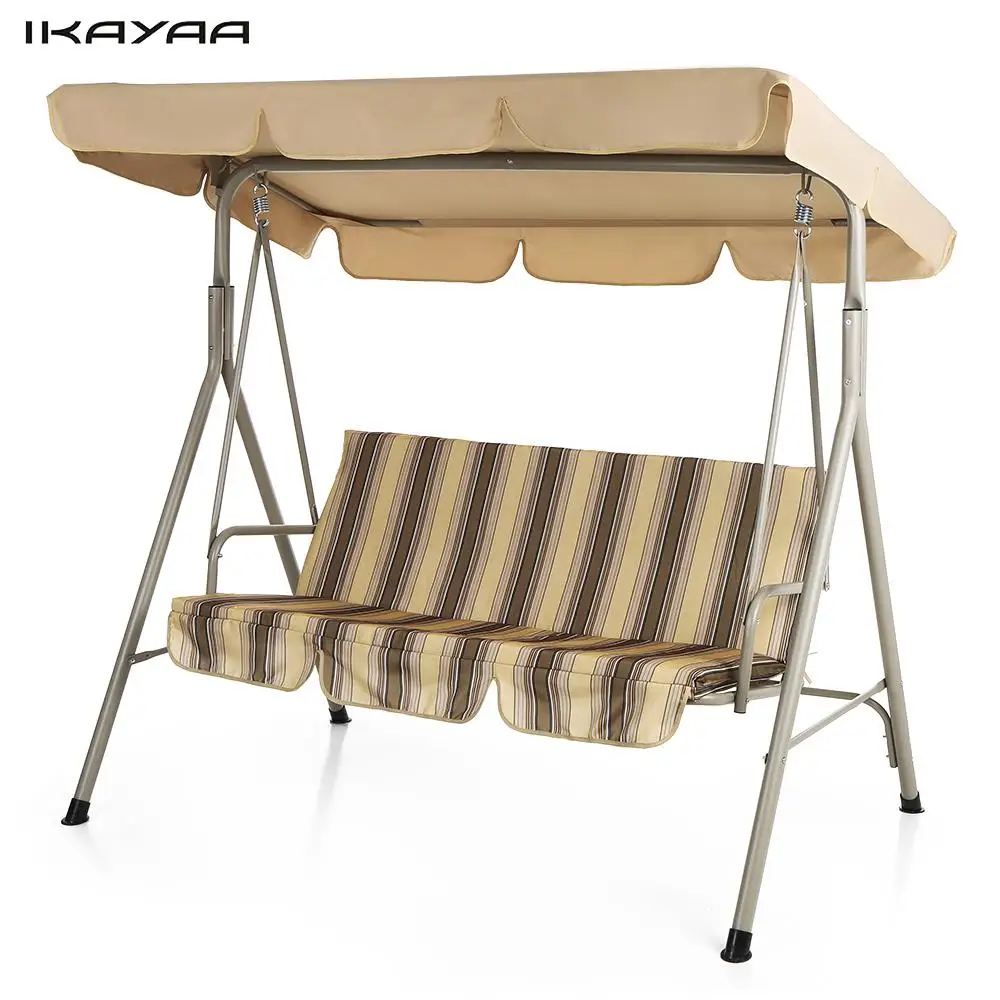 Ikayaa 3 Person Seater Patio Canopy Swing Glider Outdoor