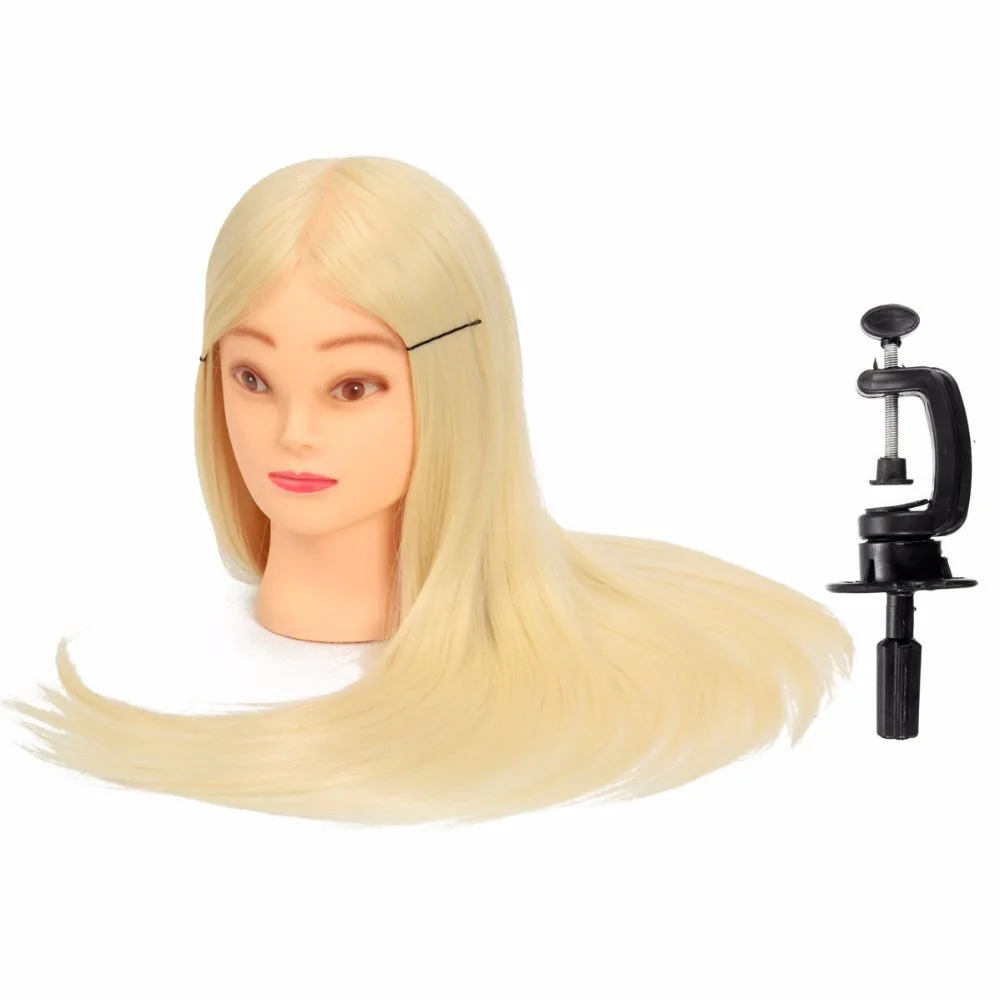 Mannequin Head Salon 28Inch/70CM Blonde Hairdressing Training Head