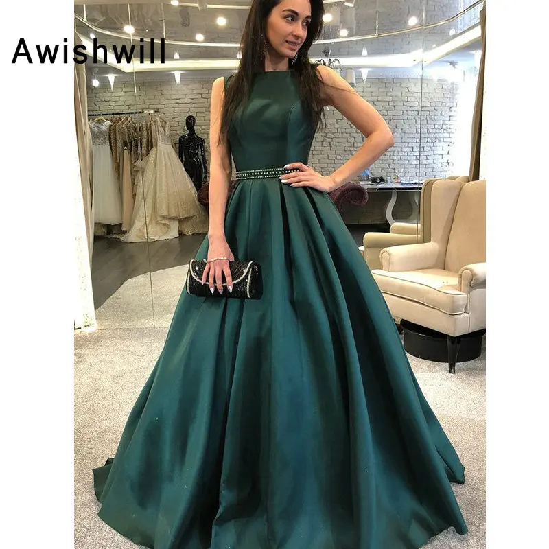 Custom Made Fabulous Evening Dress Teal Color Sleeveless Open Back
