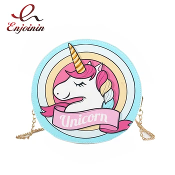 

Cute Unicorn Pattern Cartoon Pu Shoulder Bag For Women Chain Purse Handbag Crossbody Mini Messenger Bag Pouch Ladies Bolsa Flap