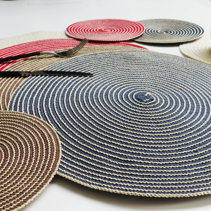 New Arrival Round Table Mat Kitchen Dining Placemat Coasters Non Slip Bowl Cup Pads Table Decoration Mat 11CM 18CM 36CM (14)