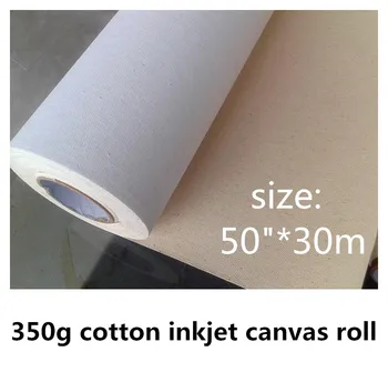 

50"*30m print high quality yellow back matte cotton canvas