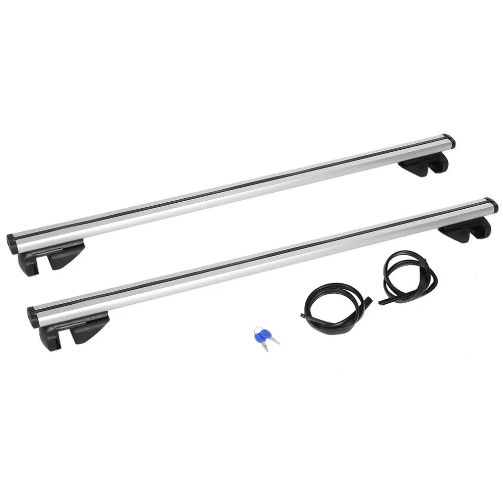 

123CM Universal Car Auto Vehicle Lockable Anti-Theft Roof Rack Cross Bars With Rails Rack Locking Bar Luggage Carrier 2018 NEW