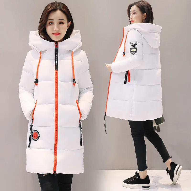 

Casual Long Women Parkas Hooded Streetwear Cotton Winter Ladies Coats 2019 Fashion Pocket Vintage Red Warm Women Jackets MDR113