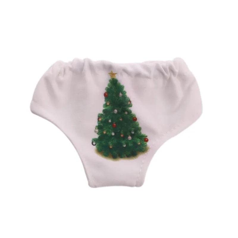 Рождественские трусики LUCKDOLL12 с узором подходят для 18 дюймовых американских