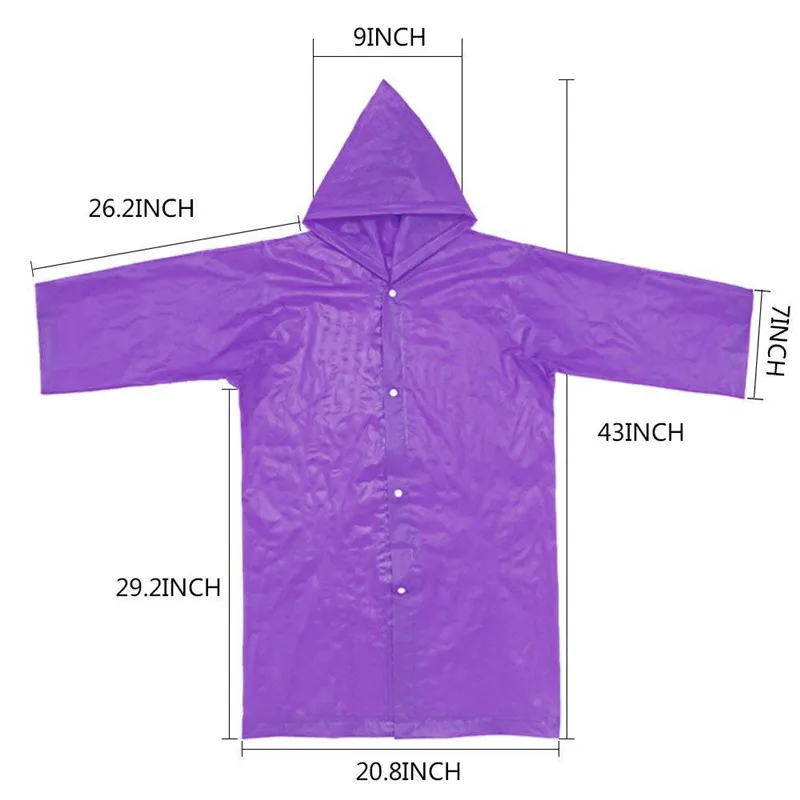Children's raincoat 1PC Portable Reusable Raincoats Children Rain Ponchos For 6-12 Years Old #4J03 (37)