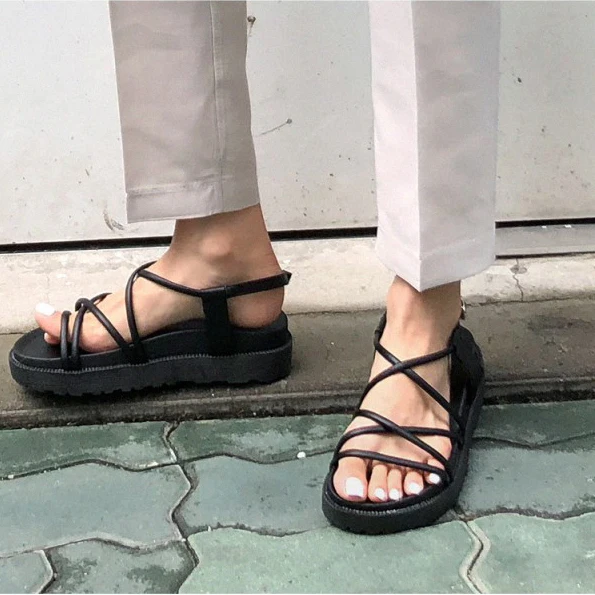

Arden Furtado 2019 summer fashion flat platform casual sandals women's shoes gladiator white wedges shoes for women girls new