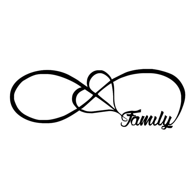 15.3*5.3 CM FAMILLE Amour Coeur Infinity Forever Symbole