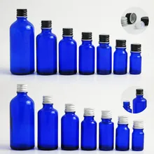 200 х 5 мл 1/3 унц. 1/2 унц. 2/3 унц. 1 унц. 50 мл 100 мл кобальт синий стеклянный эфирное масло бутылка с крышкой стеклянные емкости для косметических средств контейнер