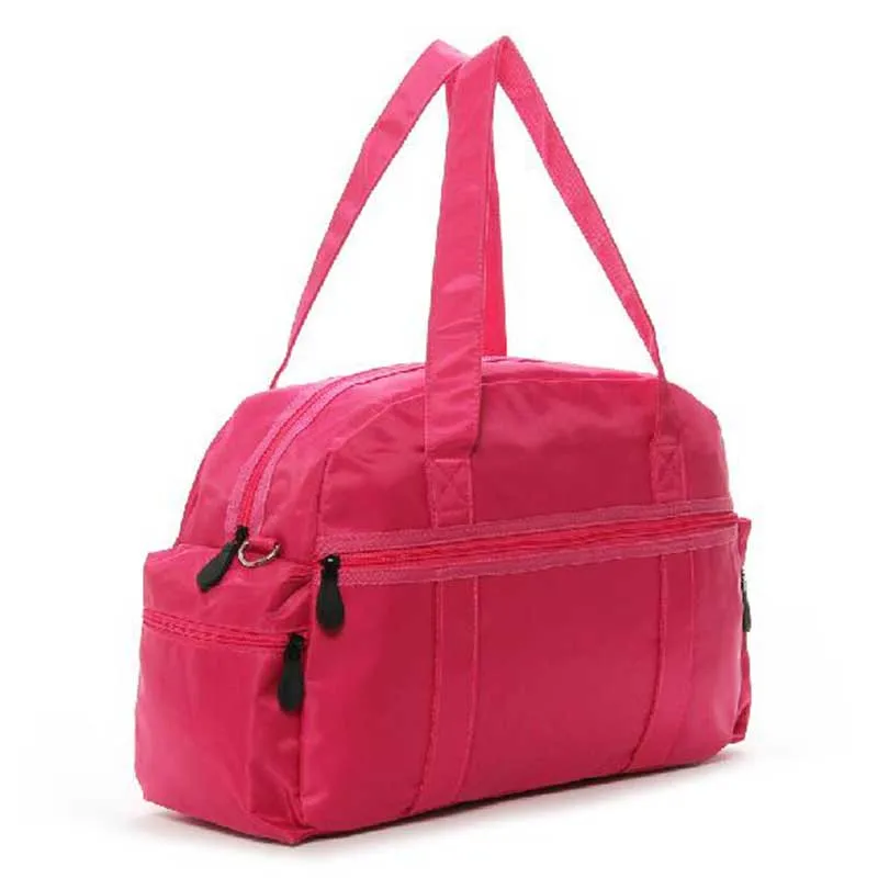 Fashion Nylon Zipped Sport Travel Bag Women Versatile Solid Waterproof
