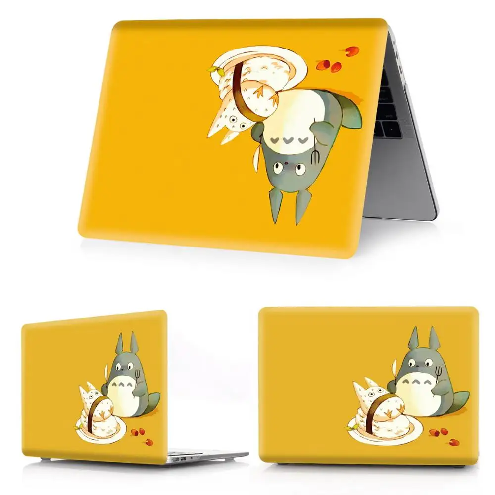 Чехол для ноутбука Totoro с цветной печатью для MacBook Air retina Pro 11 12 13 15 для MacBook с сенсорной панелью New Air 13 New Pro13 15 - Цвет: longmao-qmeng