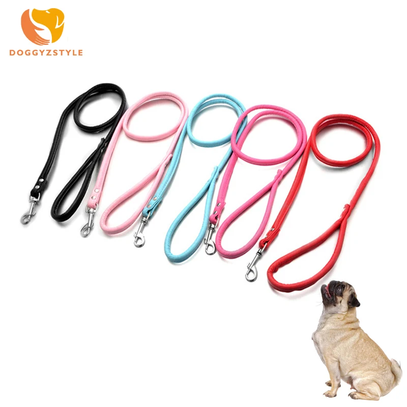 

6 Colors Pet Cat Puppy Dogs Leash Long Smooth PU Leather Leashes Solid Color Dog Outdoor Walker Dog Girl Boy Leashes DOGGYZSTYLE