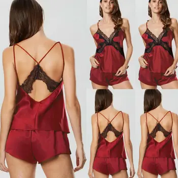 

Fashion Satin Silk Robes Sexy Sleepwear Suit Pajamas Lingerie Underwear Deep V Nightwear Women New Sleep Dress Skirt