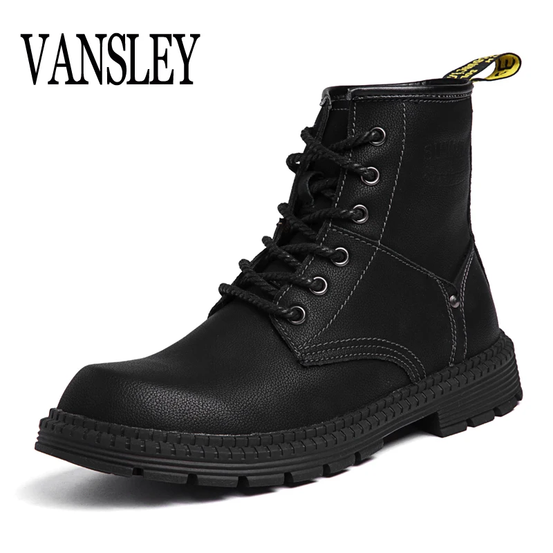 

Winter Men's Boots Waterproof Men's Ankle Boots Desert High-top Leather Snow Boots Punk Men Boots Snow Ankle Boots Working Shoes
