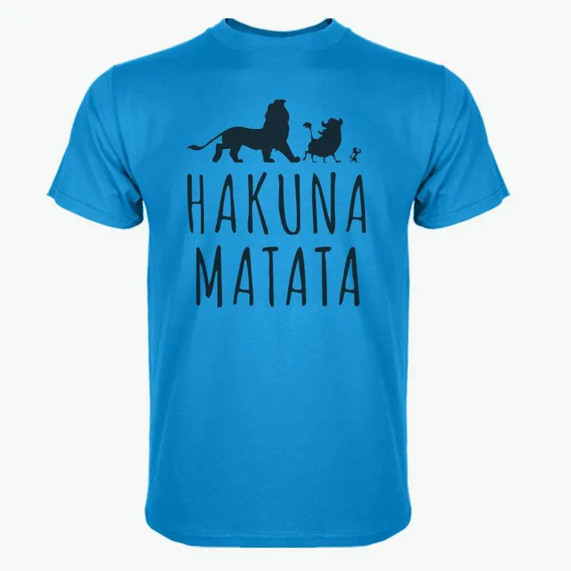 Летние хлопковые футболки HAKUNA MATATA мужские футболки большого размера с коротким рукавом Slim Fit Модные Топы И Футболки мужская одежда