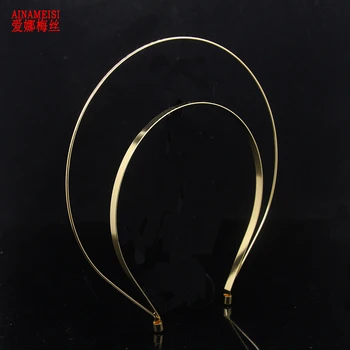 AINAMEISI 새로운 골드 플레이트 크라운 디자인 머리띠 웨딩 헤어 액세서리 HairBands Tiara Crown Bridal Jewelry For Women