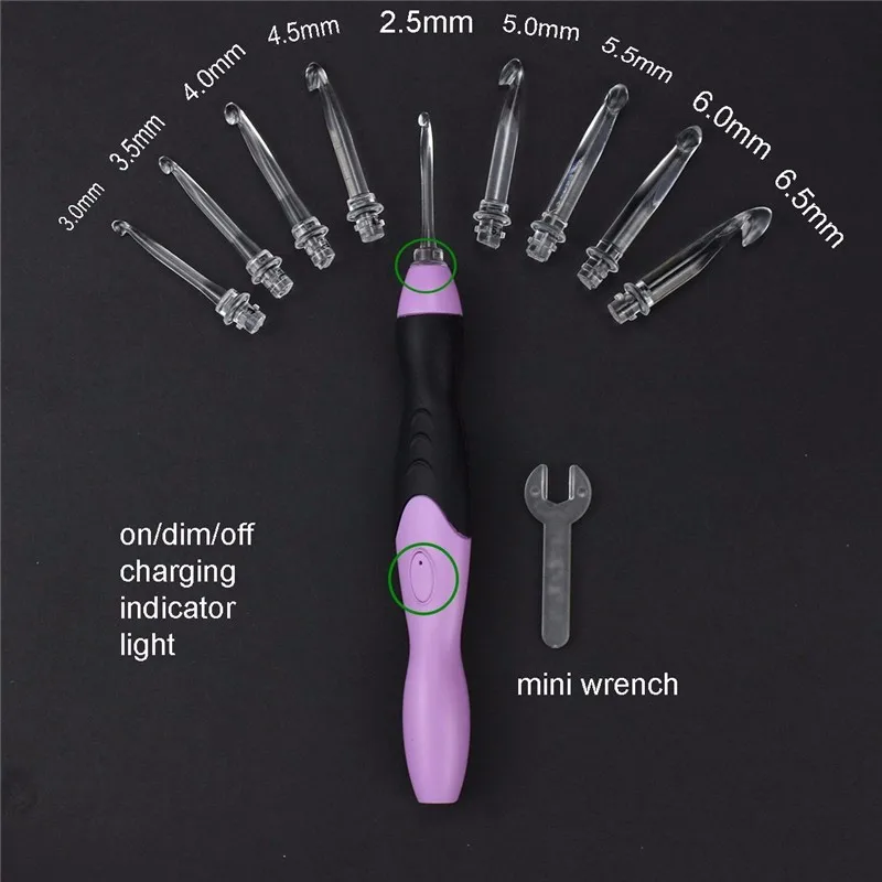 KOKNIT-Crochet-Hook-Light-Plastic-USB-LED-Ligh-Up-Handle-Knitting-Needle-Weave-Sewing-Craft-Tool (1)