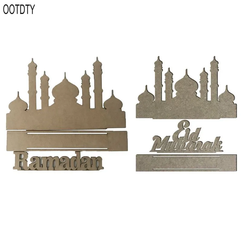 

Wooden MDF Eid Mubarak Ramadan Home Party Ornament Decoration Muslim Islamic Craft DIY Gift Box Decorative
