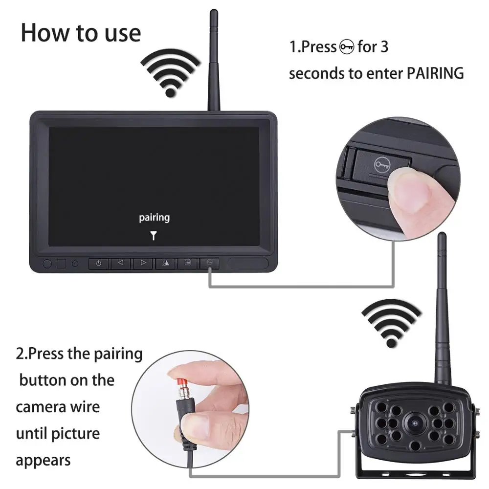 Беспроводная резервная камера для грузового автобуса Vans Dashcam 7 &quot HD Цифровая