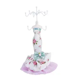 Женский манекен в стиле русалки, ювелирное дерево, лист, дисплей, держатель с бантом/миниатюрный принт