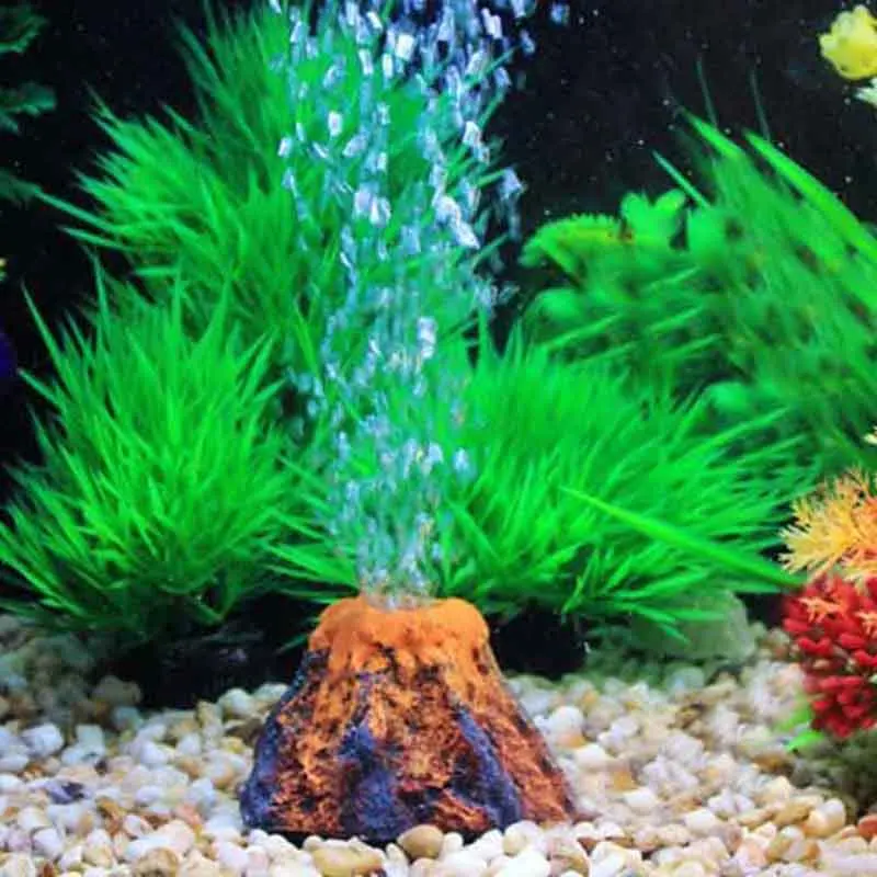 imagitarium bubbling led volcano aquarium ornament