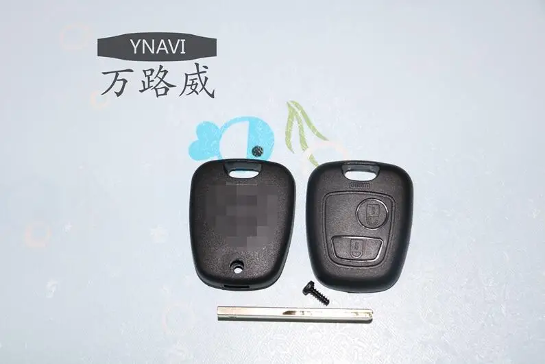 

YNAVI 1pcs 2 Buttons Straight Car Remote Key Shell For Citroen Replacement Blank Cover Case With HU83 Blade Free Shipping