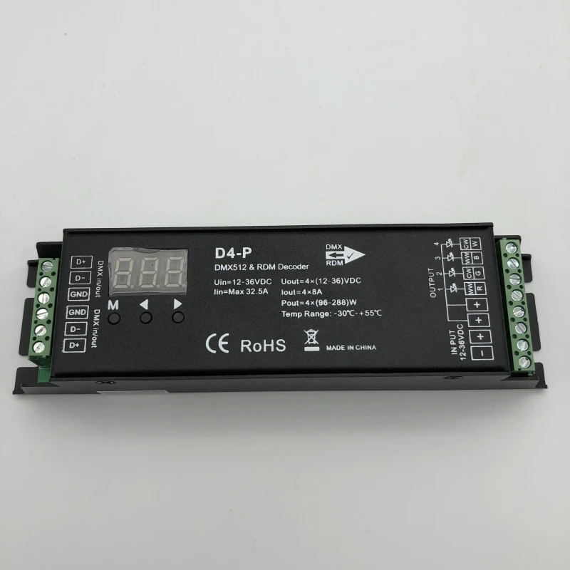 LED CCT/RGB/RGBW декодер DMX и RDM вход 12 36 в 4x8ACH постоянное напряжение DMX512 D4 P|Диммеры| |