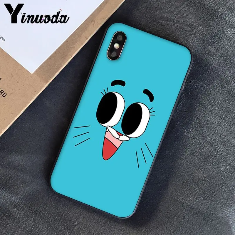 Yinuoda удивительный мир Gumball gumball новое поступление черный чехол для телефона iPhone 8 7 6 6S 6Plus 5 5S SE XR X XS MAX Coque