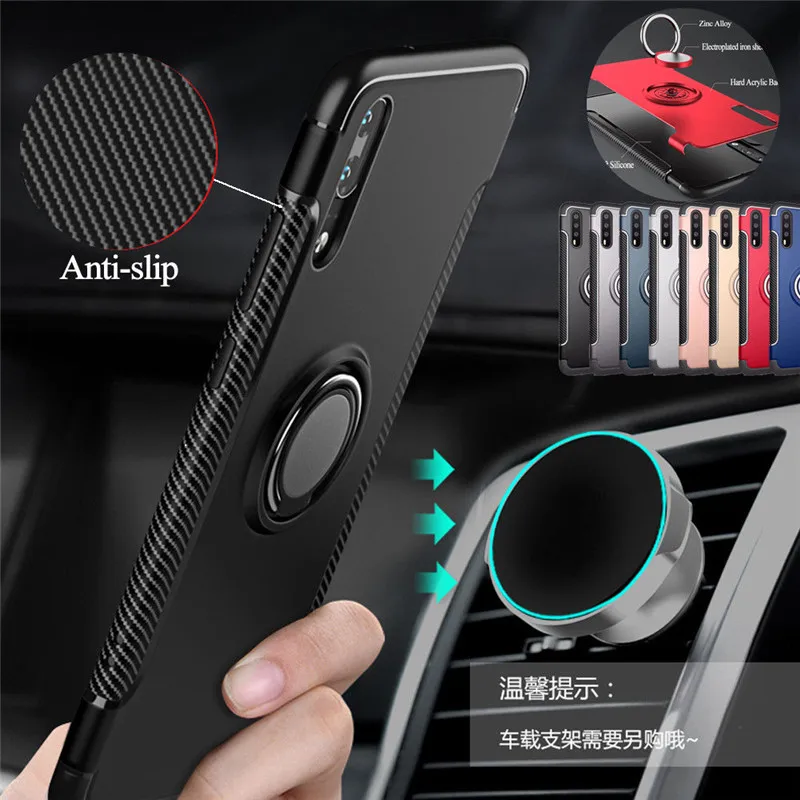 For Huawei Mate 10 Lite Nova 2 Luxury Magnetic Car Holder Cover For P8 Lite 2017 P10 Plus P20 Pro Armor Stand Case Honor 8 9 7X phone pouch for running