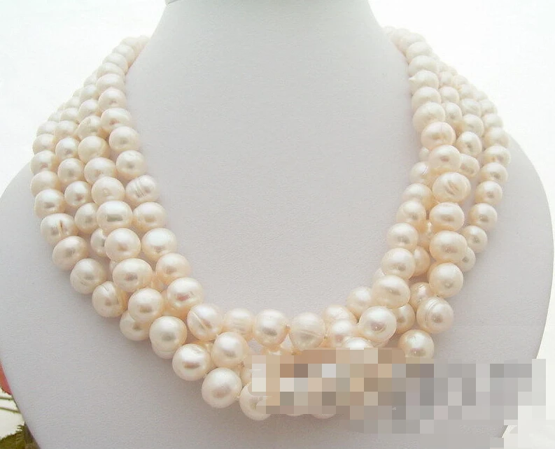 

FREE SHIPPING>>>@@ > 0669 4Strds White Pearl Necklace