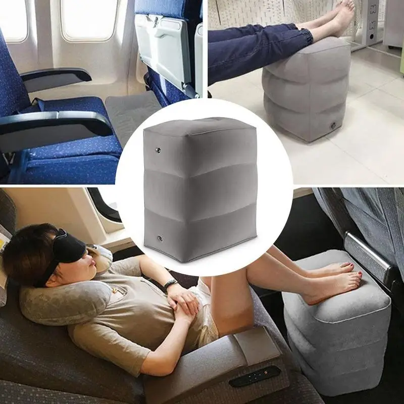 3 слоя надувная подушка для ног Ортопедическая подушка для поездки на машине или поезде подставка для ног, Экологичный коврик для ног Подушка для автомобилей и самолет
