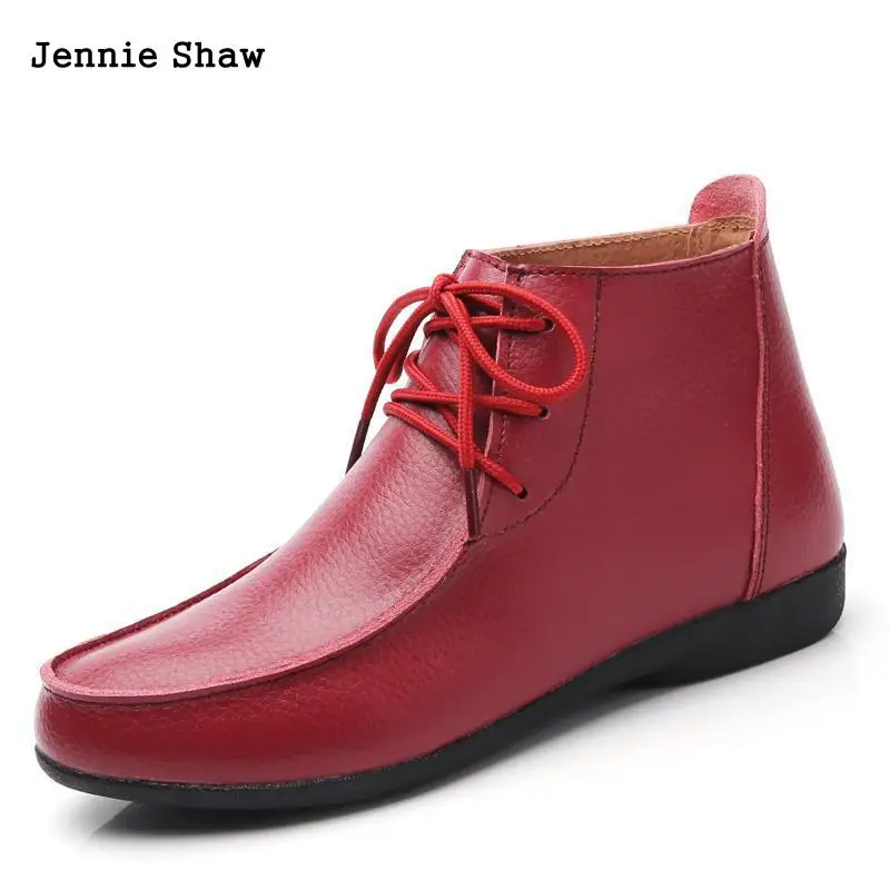 

Autumn Female Flat Shoes Casual Boots Split Leather Boot Soft Bottom Shoes Sys-1183