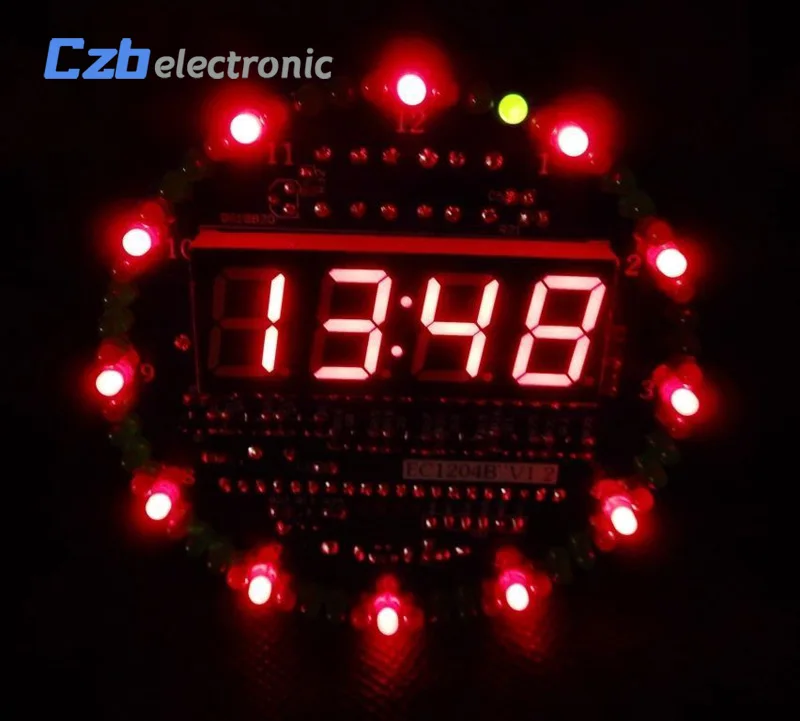 DS1302 Rotating LED Electronic Digital DIY Clock Kit 51 SCM Learning Board 5V For Arduino