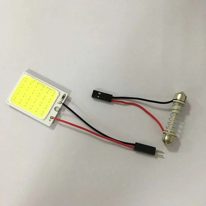 5X T10 W5W Led BA9S C5W C10W Festoon 31mm 36mm 39mm 42mm 3 Adapters T10 24 LED COB Panel 12V Car Interior Lamp Dome Light (3)