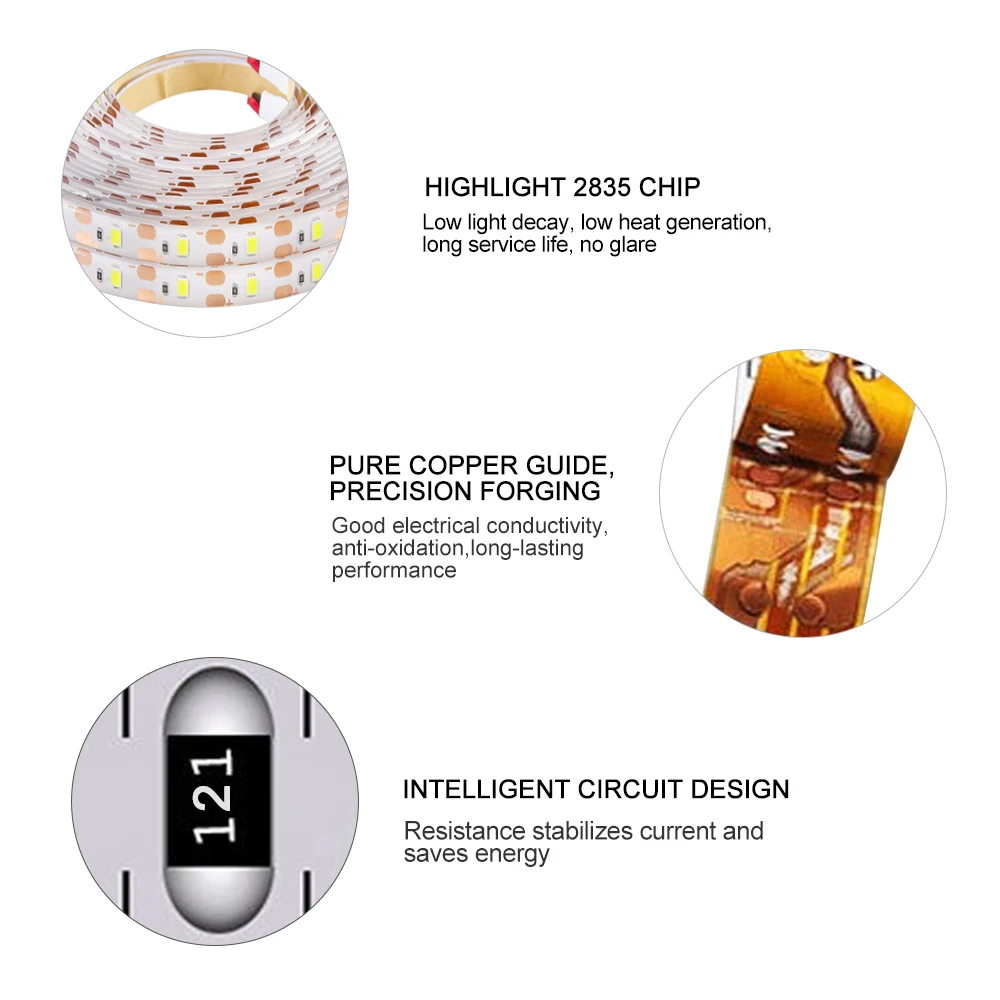 USB СВЕТОДИОДНЫЙ светильник SMD2835 DC 5 В гибкая светодиодная лента 50 см 1 м 2 3 4 для ТВ