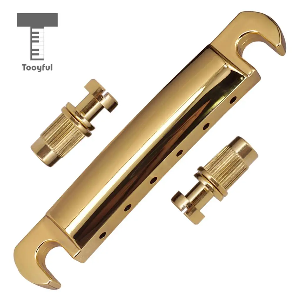 Tooyful Golden Alloy Tune-O-Matic Bridge Set w/ Wrench Studs Set for LP Style Guitar