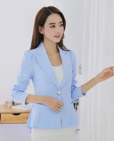 2019 весенне-летние женские новый корейский вариант маленький костюм леди рубашка тонкий модная куртка повседневный комплект Женский Y200