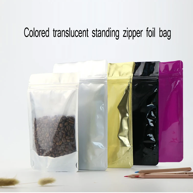 1 color,zipper,black,Silver,Gold,white,Standing,Self-styled,Aluminum foil bag,package,food,nuts,dried fruit Snack,Milk tea,nslucent,black,purple,yin and yang,zip lock (1)