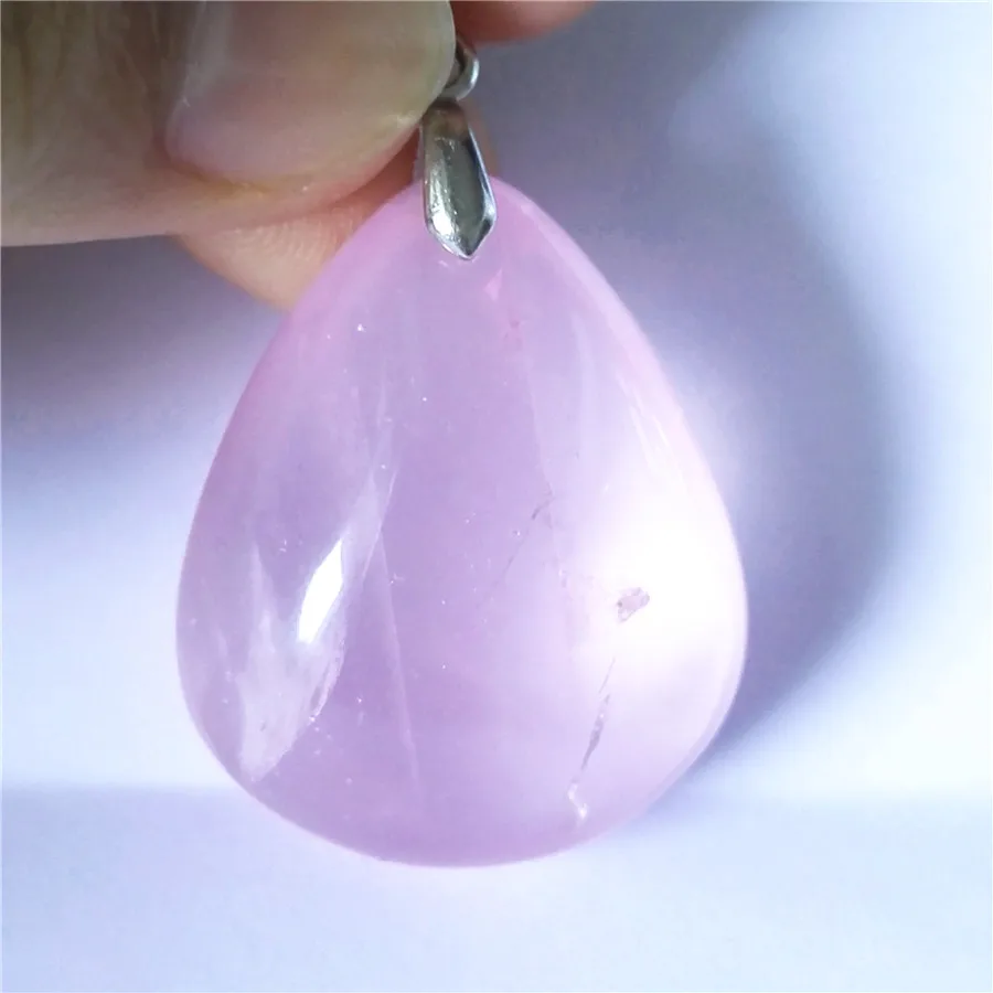 Genuine Natural Rose Pink Quartz Crystal Pendant For Women Necklaces Suspension Water Drop Stone | Украшения и аксессуары