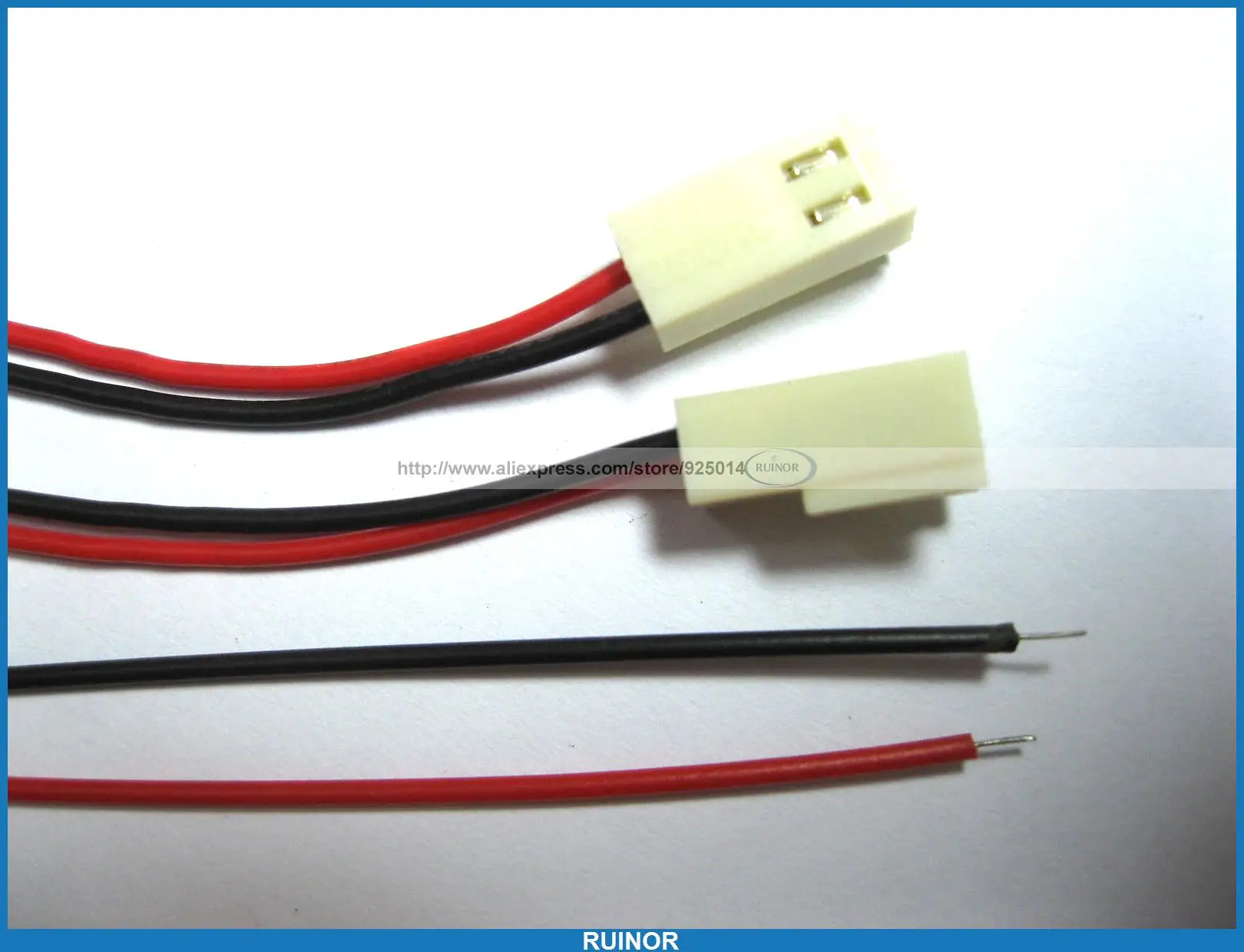 

500 Pcs 2510 2.54mm Pitch 2 Pin Female Connector with 26AWG 300mm Leads Cable