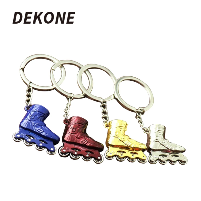 

Hockey Gift cartoon skates roller skating metal keychain pendant skating rink