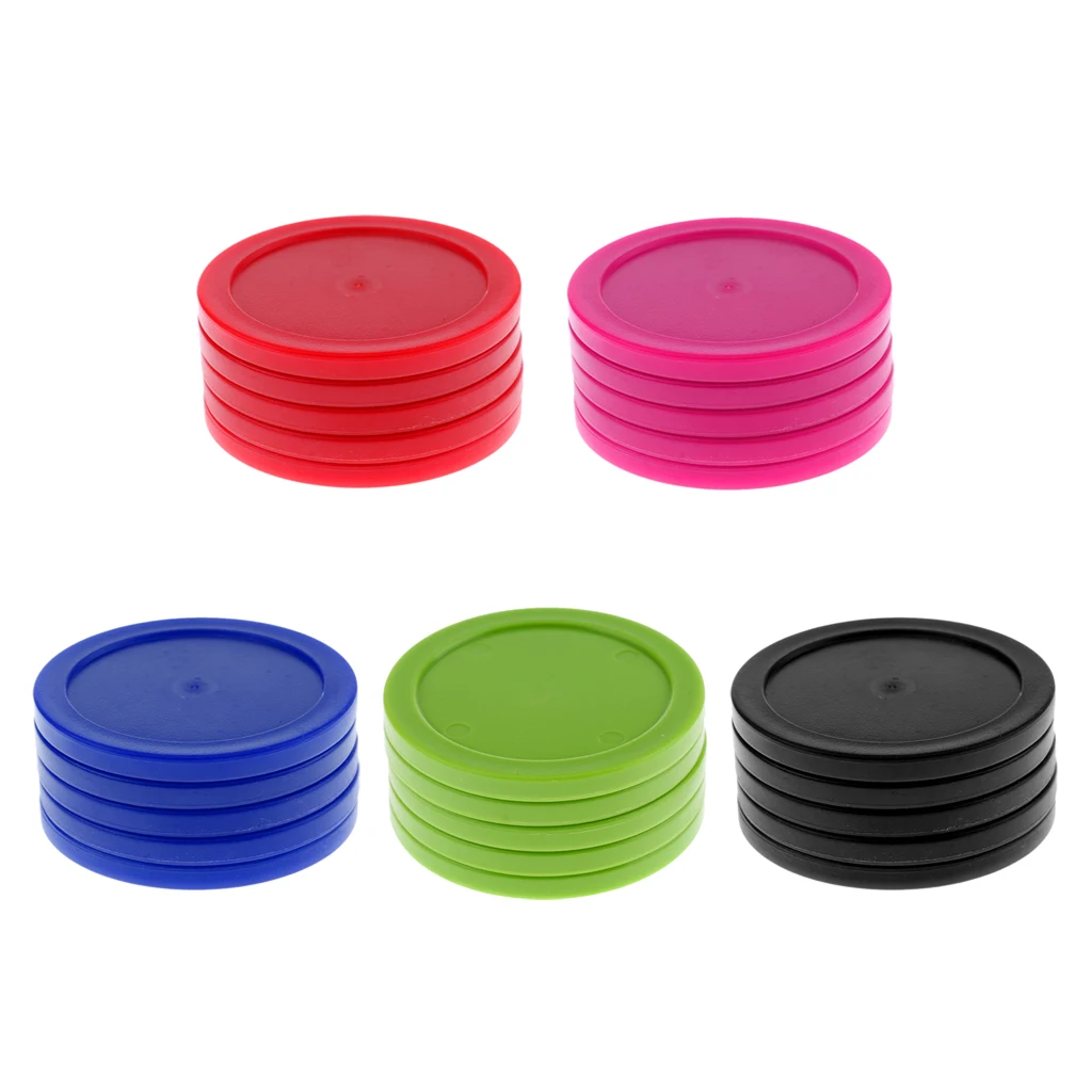5 Pieces 62mm Durable Plastic Air Hockey Pucks Choice of Colors Entertainment Table Game Standard Air Hockey Pucks Accessories