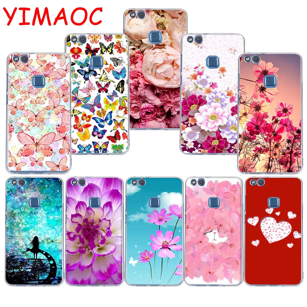 

YIMAOC 185z Girl Romantic Flowers Soft TPU Case for Huawei P20 Pro P10 P9 P8 Lite P Smart Mate 10 lite 20 pro