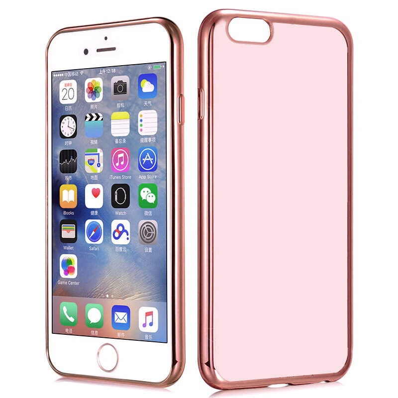 

Ultra Slim Soft TPU Back Cover for apple iphone 7 8 plus X Clear Case Silicon Plating Protective Cases