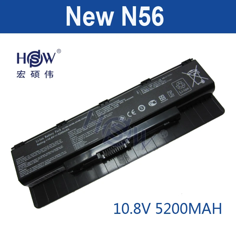 

HSW 5200MAH New laptop battery For ASUS N46 N46V N46VJ N46VM N46VZ N56 N56D N56V N56VJ N76 N76V , A31-N56 A32-N56 A33-N56