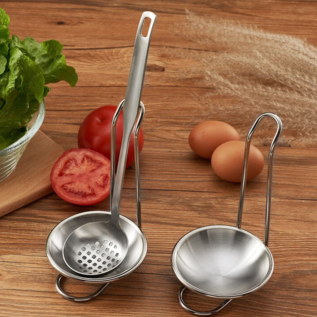 Spoon Rest, Stainless Steel Ladle Spoon Holder with Removable Bowl, Cooking Utensils Metal Stand Tray for Kitchen Counter